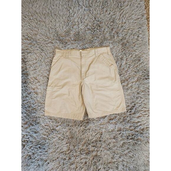 Carhartt Shorts Mens 40 x 10 Tan Carpenter Loose Canvas Utility Workwear - Picture 1 of 10